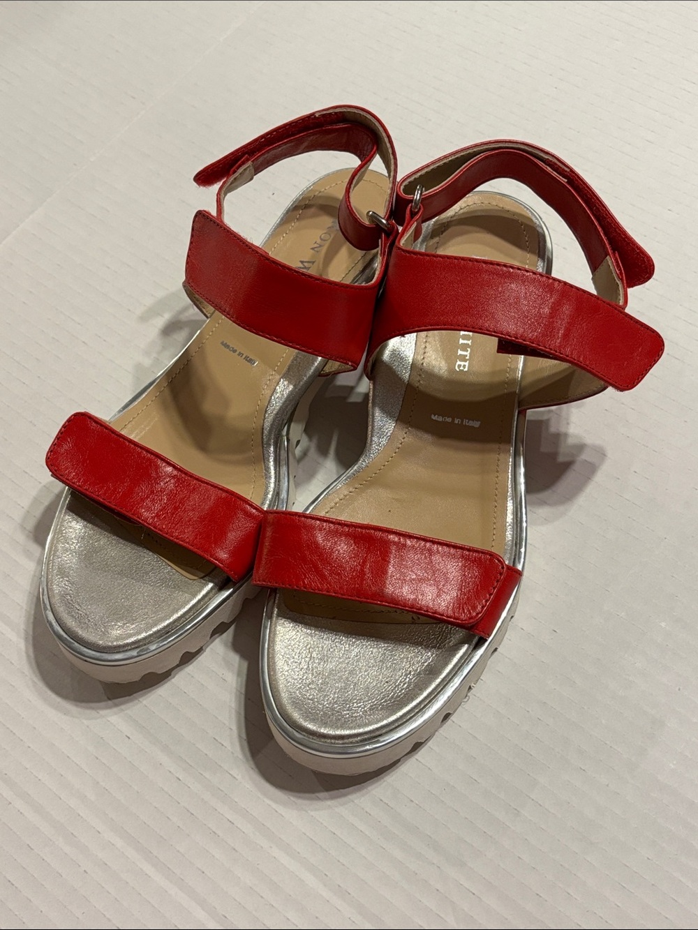 Ron White “Catey” Women’s sandal Lipstick Red, size 7.5 Patriotic Made in Italy